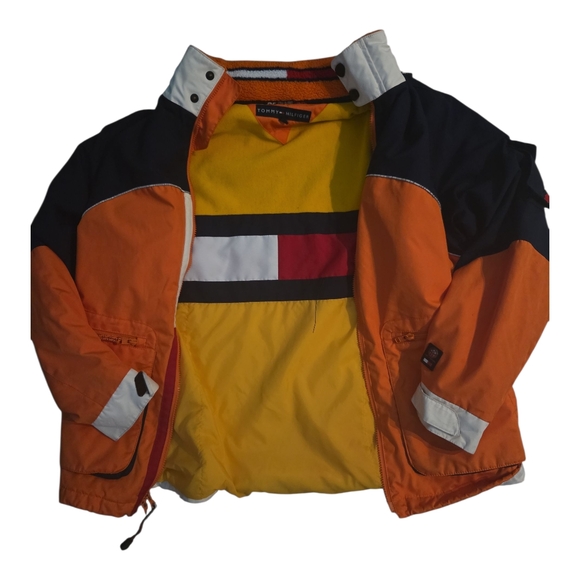Tommy Hilfiger Mens Colorblock Jacket - Orange, Yellow, and Navy - Picture 1 of 4